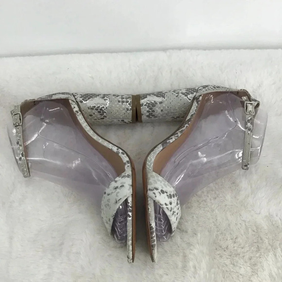 Banana Republic Leather Faux Embossed Reptile Print Ankle Strap Sandal Size 7.5 - Picture 7 of 11